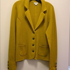 NWOT Sundance 100% Cotton Mustard Panel Blazer Jacket Sz. L